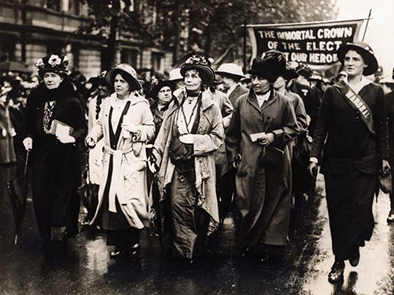 women marching